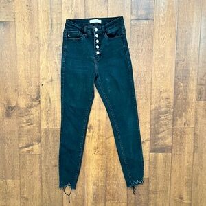Kancan black stretch denim distressed skinny jeans size 3 25